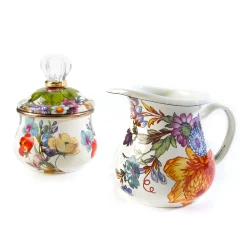 The Coffee Shop|Serveware|MacKenzie-Childs White Flower Market Creamer