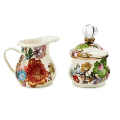 Kitchen & Dining Sets|The Coffee Shop|MacKenzie-Childs White Flower Market Creamer  Sugar Bowl Set