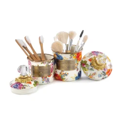 Room Accents|Kitchen Storage & Organization|MacKenzie-Childs White Flower Market Demi Canister