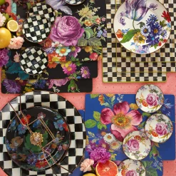 Dinnerware & Flatware|MacKenzie-Childs White Flower Market Dinner Plate