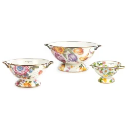 Kitchen & Dining Sets|Kitchen Utensils & Tools|MacKenzie-Childs White Flower Market Everything Bowl  Colanders Set