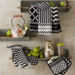 Room Accents|Kitchen Storage & Organization|MacKenzie-Childs White Flower Market Large Canister