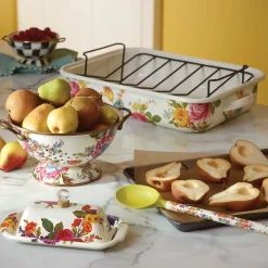 Kitchen Utensils & Tools|MacKenzie-Childs White Flower Market Large Colander