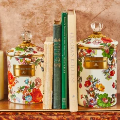 Room Accents|Kitchen Storage & Organization|MacKenzie-Childs White Flower Market Medium Canister