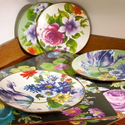 Dinnerware & Flatware|MacKenzie-Childs White Flower Market Salad/Dessert Plate