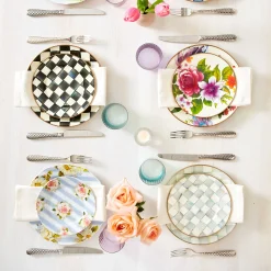 Dinnerware & Flatware|MacKenzie-Childs White Flower Market Salad/Dessert Plate