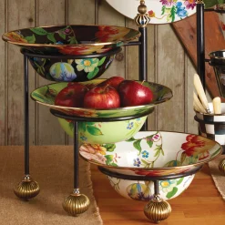Serveware|MacKenzie-Childs White Flower Market Serving Bowl