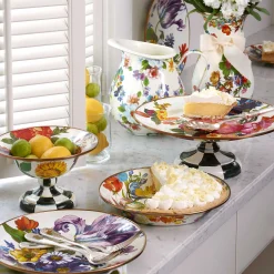 Serveware|MacKenzie-Childs White Flower Market Small Compote