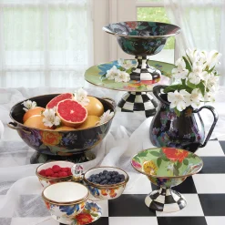 Serveware|MacKenzie-Childs White Flower Market Small Compote