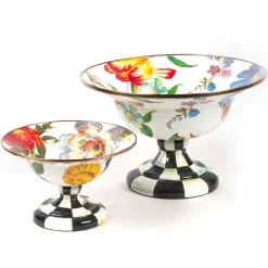 Serveware|MacKenzie-Childs White Flower Market Small Compote