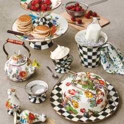 The Coffee Shop|Tea Kettles|MacKenzie-Childs White Flower Market Whistling Tea Kettle