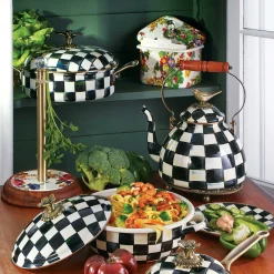 Kitchen Storage & Organization|MacKenzie-Childs White Flower Market Wood Paper Towel Holder