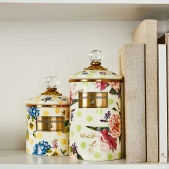 Kitchen Storage & Organization|MacKenzie-Childs Wildflowers Green Large Canister