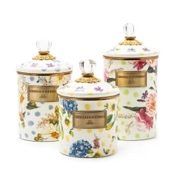 Kitchen Storage & Organization|MacKenzie-Childs Wildflowers Green Large Canister