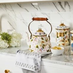 The Coffee Shop|Serveware|MacKenzie-Childs Wildflowers Pink 2 Quart Tea Kettle